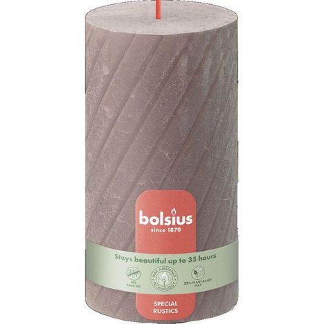 BOLSIUS Stumpenkerze Rustik Twisted Ribbed - 4 Stück