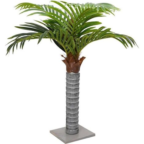 Palmier artificiel, 6 feuilles, 100 cm de haut, vert. (1/5)