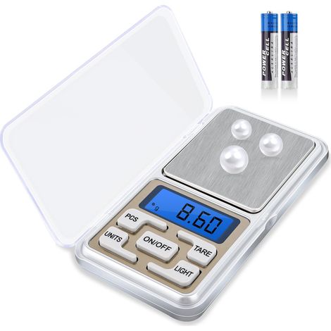 Präzisions-Küchenwaage, Präzisionswaage 0,01 g/500 g, Küchenwaage 5 Einheiten, LCD-Hintergrundbeleuchtung, Mini-Multifunktionswaage für Lebensmittel für unterwegs in der Küche (1/5)