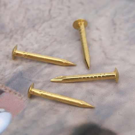 Vis décoratives pour bricolage, clous miniatures en laiton antique, lot de 100, longueur 15 mm