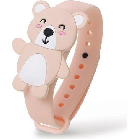 Bracelet anti-moustiques (1 pièce), bracelet anti-moustiques en silicone avec noyau de rechange, sans DEET, sûr, convient aux adultes et aux enfants, camping en plein air, motif ours. (1/3)