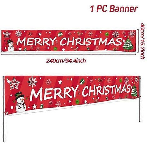 Bannière de Noël extérieure - Décoration de Noël pour la maison - Ornement de Noël - Cadeau de Bonne Année - Style 29 (1/5)