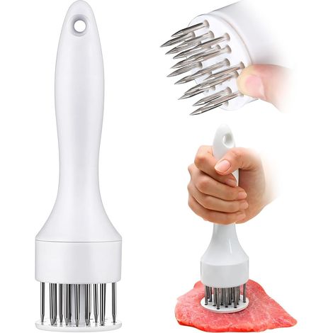 Meat Tenderiser Broche en acier inoxydable Outil manuel Marteau à steak Outil d'assouplissement de la viande pour la cuisson de la viande de poulet et de pain de viande de porc, poulet, poisson, bœuf (1/5)