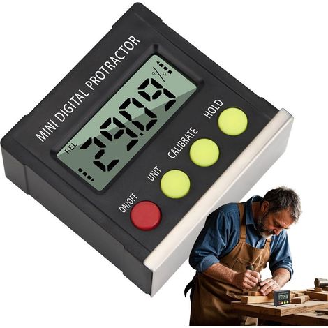 Gauge d'angle numérique - lecteur de niveau de précision, Finder d'angle électronique Outil de rapporteur à pile à batterie, dispositif numérique inclinomètre pour construction de machinistes Config (1/5)