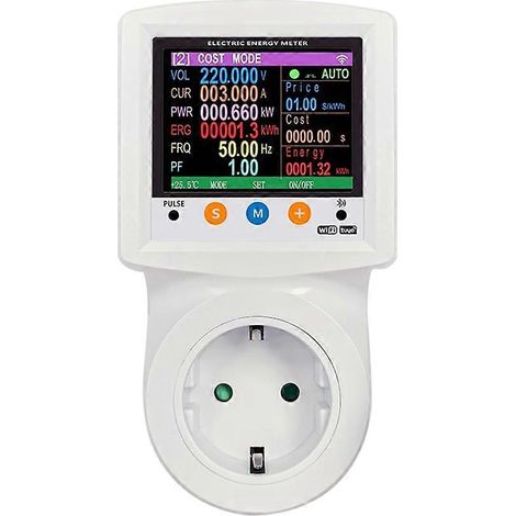 Wattmètre intelligent Tuya WIFI, compteur d'énergie électrique numérique, protection contre les surtensions et les surintensités, minuterie. (1/5)