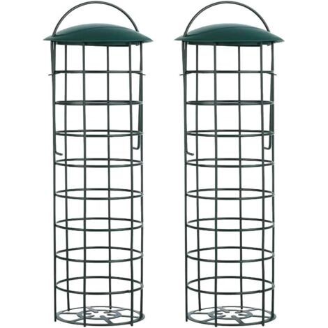 MSBD Mangeoire Oiseaux Exterieur, Mangeoires pour Oiseaux Sauvages pour Boules De Graisse pour Boulettes, pour Petits Oiseaux Sauvages Vert Foncé