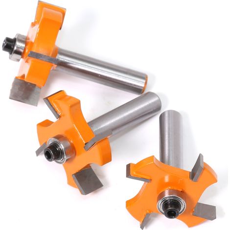 Taglierina per linguette e scanalature - 4 lame sferiche con gambo da 8 mm a T - Taglierina a forma di legno, utensili per la lavorazione del legno per porte, tavoli, scaffali, pareti e altro (1/5)