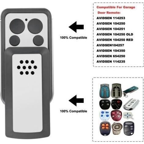 NALOOKAMIC  2 PCS Télécommande pour portail 114253 compatible avec AVIDSEN 114253 104257 104251