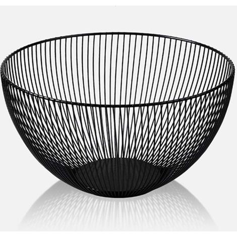 1 Panier à fruits, fil d'acier inoxydable, design incurvé, rangement cuisine, pour légumes et pain (1/5)
