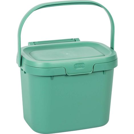 Addis Everyday Kitchen-Cestino per rifiuti Alimentari, 4,5 Litri, Colore: Verde Salvia, Compost Caddy (1/5)