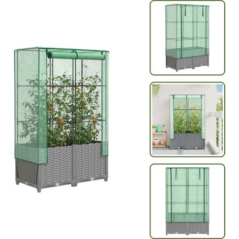 vidaXL Jardinière surélevée avec housse aspect rotin 80x40x138 cm (1/5)