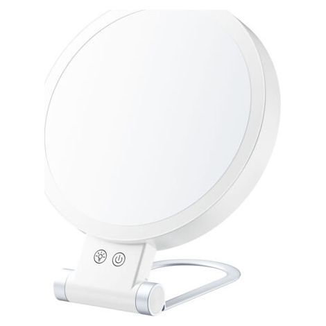 Miroir Maquillage Grossissant Lumineux, 30X/1X Double Face, Miroir LED 1000mAh Rechargeable avec 3 Couleurs éclairage, Miroir Cosmétique Voyage Pliable Portable (1/3)