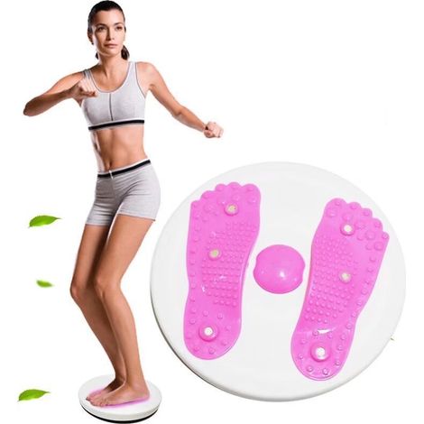 MINKUROW Hip Trainer: Disco Twist Vita Fitness Per Vita Sottile, Ø 28cm (Giradischi Fitness) Rosa (1/5)