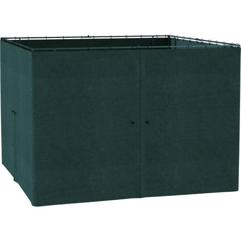 4 Seitenwände für einen festen Gartenpavillon 300 x 300 cm, schützt vor Regen, Wind und Sonne, grau