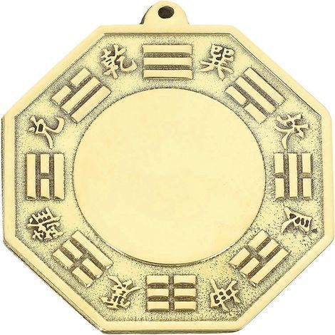 Ornement miroir en laiton de style chinois à huit diagrammes, décoration suspendue en laiton-6.50X6.50X0.20CM (1/2)