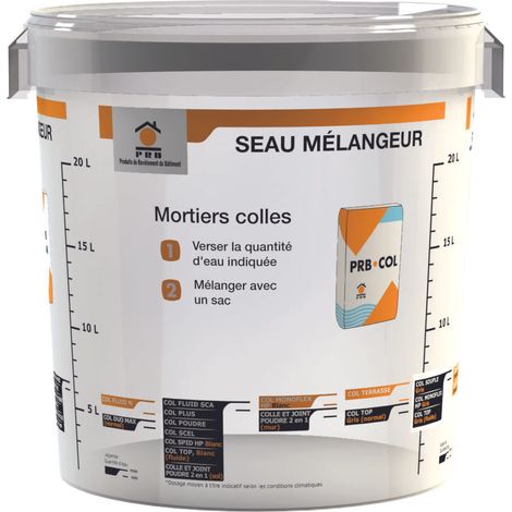 Seau Mélangeur 32 L - Cuve Haute Résistance pour Malaxage de Mortiers