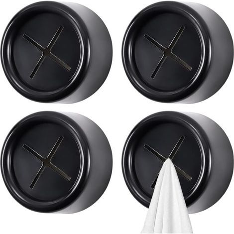 4 crochets porte-serviettes noirs pour salle de bain et cuisine (1/5)