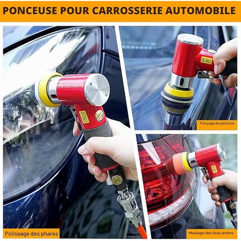 Mini Ponceuse Excentrique Pneumatique à Air Comprimé Disques Ponceuse Orbitale Polisseuse Carrosserie Complète avec Accessoires (1/2)