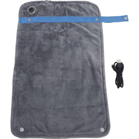 Couverture chauffante USB avec contrôle de la température, jet électrique polyvalent, chaud et confortable, chauffage des genoux, pour la maison et le bureau, gris foncé. (1/5)
