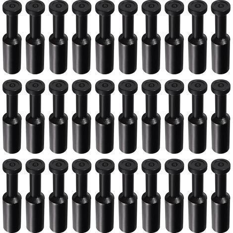 30 Pièces 8mm OD Obturation Pneumatique, Bouchons Raccords à Pousser, Lot de Bouchons d'obturation de Style Bouchon Pneumatique, pour Raccords de Raccordement de Tube de 8mm, Noir (1/5)