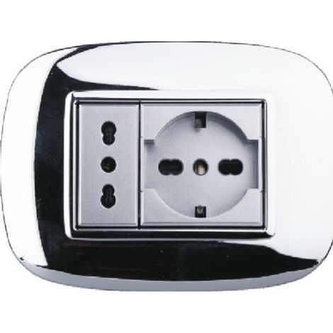 Plaque Ovale 3 4 6 Modules Couleur Chrome Poli Compatible Avec Bticino Axolute