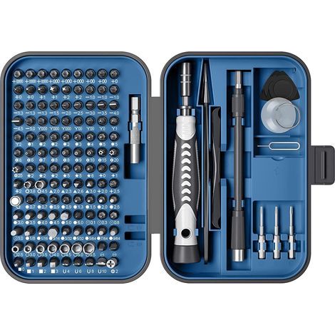 Juego de Destornilladores de Precisión 130 en 1, Kit Mejorado con Destornilladores Magnéticos Mini y Estuche, Herramienta de Reparación para Dispositivos Electrónicos, Portátiles, iPhone, iPad, Reloje (1/4)