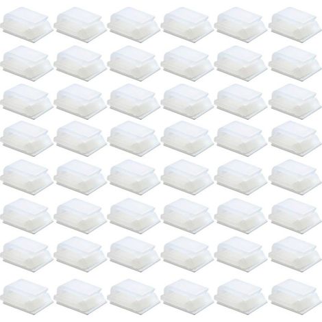 Lot de 50 clips de fixation autocollants blancs pour ruban LED de 10 mm, avec système de serrage et d'organisation des câbles. (1/5)