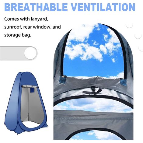La tente pliante portable est idéale pour les douches extérieures, les vestiaires, les abris solaires et les toilettes de camping (bleue) - RAPANDA