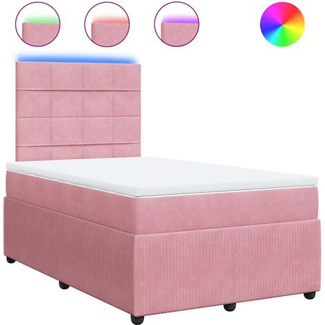 Maison Exclusive - Giroletto a Molle con Materasso Rosa 120x190 cm in Velluto (1/5)