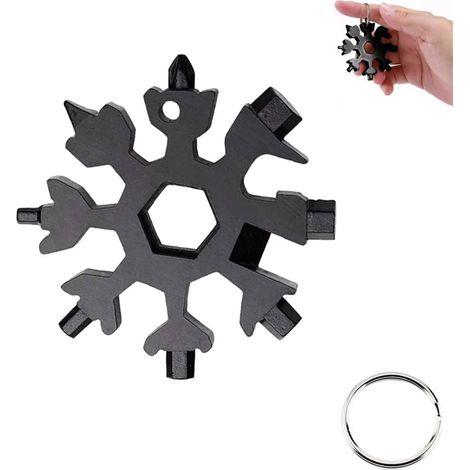 Llave Multifunción Copo De Nieve - 18 En 1 - Acero Inoxidable - Para Mantenimiento Y Reparación - 1 Unidad (1/5)
