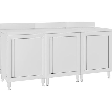 Commercial Work Table Cabinet 180x60x96 cm Stainless Steel vidaXL