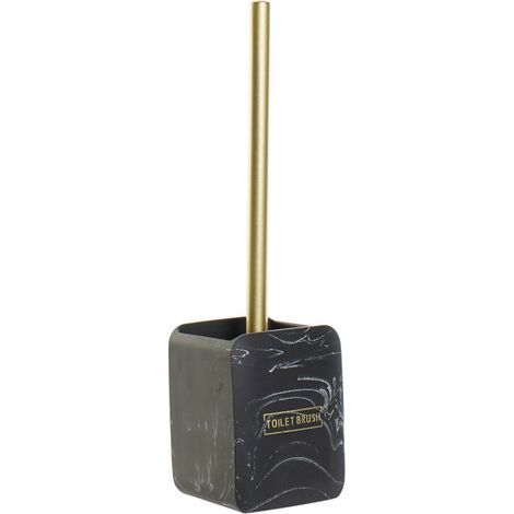 Brosse WC résine effet marbre noir 9.5x9.5x37cm (1/3)