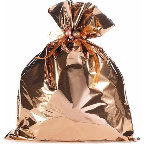 Sachet cadeau métallisé bronze brillant pour paquets cadeaux, set de 50, 45 x H. 60 cm