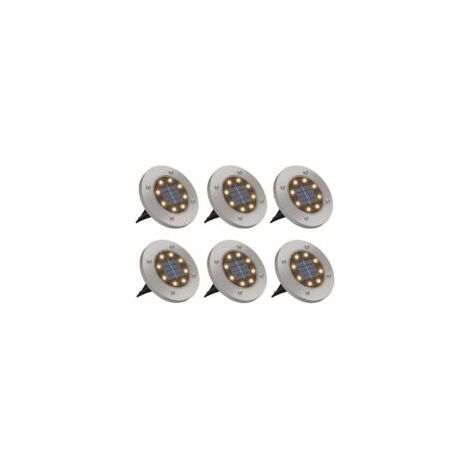6-teiliges LED-Solar-Untergrundleuchten-Set für den Außenbereich, geeignet für Hof und Garten - Crezuo (1/4)