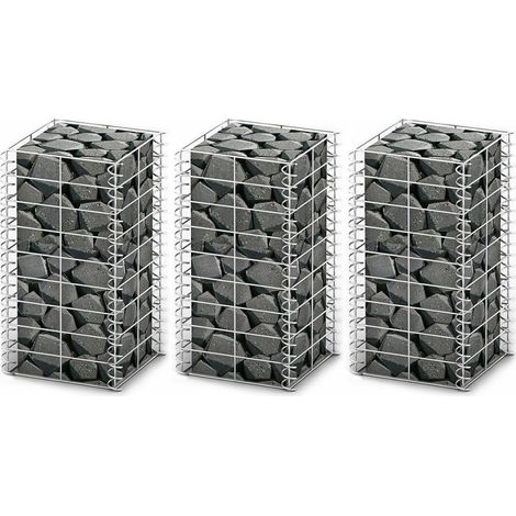 Steinkorb - Gabionen-Set 3-tlg. Verzinkter Draht 25×25×50 cm (1/4)
