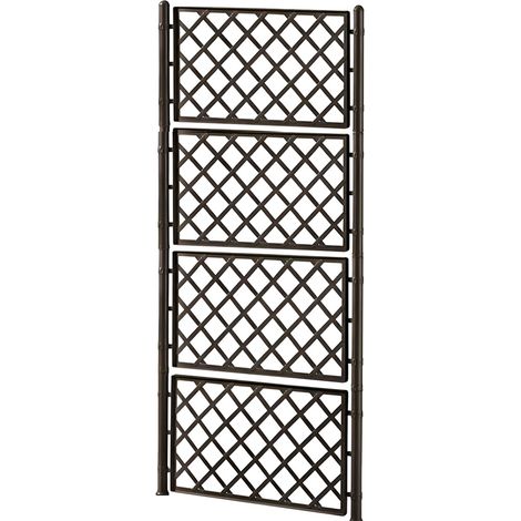 Spalliera MOKA  per Piante Rampicanti Grigliato in Plastica ALTA CM 208 X 100  Modulare con Giunti e Tappi Supporto separe' Traliccio rete Divisorio Grigliato per Giardino e Balcone Made in Italy