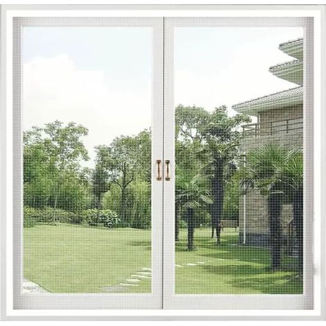 Moustiquaire de fenêtre, 120x120cm Auto-AdhéSif en Maille anti Moustique Fenetre Sans Perçage pour Fenetre de Balcon Salon Patio (1/5)