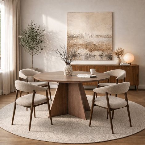 Esstisch rund Walnuss - 120 cm - Mary (1/5)