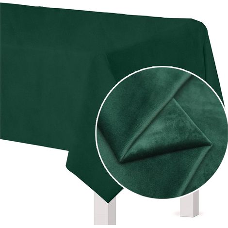 Tovaglia in velluto opaco verde bottiglia per tavolo 140x240cm
