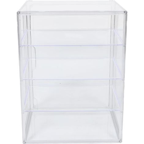 Présentoir à Pâtisserie en Acrylique 4 Niveaux avec Porte Magnétique Réglable Boîte à Hermétique Transparent et Gain de Place pour Comptoir Cuisine