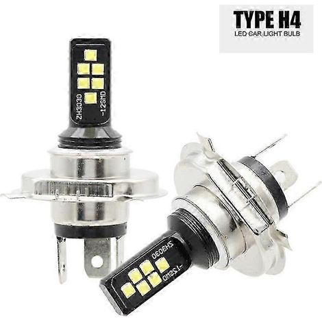 Kit de 2 ampoules LED H4 pour phares, feux de route/croisement, 220 W, 60 000 lm, blanc 6 000 K, ultra-lumineuses (1/4)