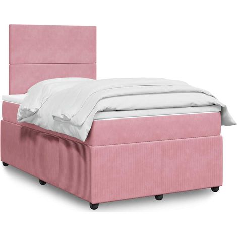 Boxspringbett mit Matratze Rosa 120x200 cm Samt