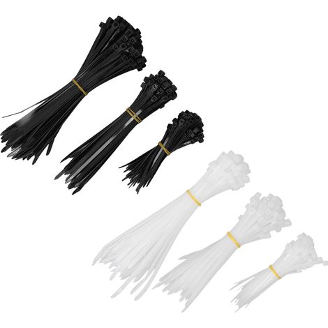 Attache-câbles nylon auto-bloquants 400 pièces, tailles assorties 4/6/8 pouces, gestion de fils et cordons, outil de serrage polyvalent (1/5)