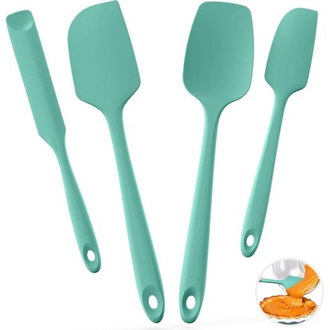 Silikon Teigschaber Set 4-teilig, hitzebeständig bis 315°C, Aqua Sky