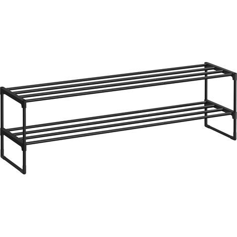 Two-Tier Metal Shoe Rack, Stackable, Holds 15-18 Pairs, Black, Hallway (1/5)