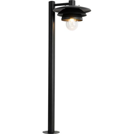 QAZQA Diseño Farola de exterior de diseño negra 100 cm IP44 - Morty Acero /Plástico Alargada Adecuado para LED Max. 1 x 40 Watt