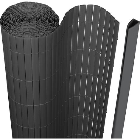 Wolketon Canisse in PVC per il giardino  Balcone o terrazza a doppia faccia  Recinzione frangivento per balconi  Grigio 90 x 400cm