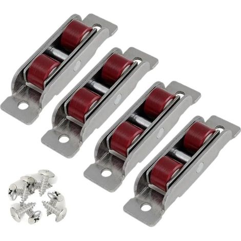 Set of 4 Silent Nylon Pulleys for Stainless Steel Sliding Doors, Type 88, Fittings for Glass Sliding Doors (1/5)