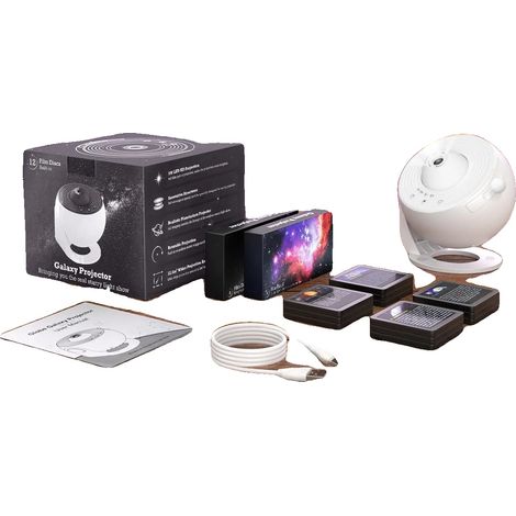 Proyector, diapositivas cósmicas intercambiables, luz nocturna para niños, todo blanco (1/2)