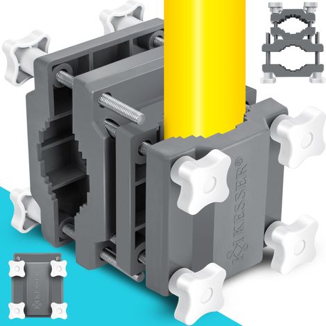 KESSER® Premium Sonnenschirmhalter Universal Balkongeländer - Schirmständer für eckige und runde Schirme Balkon Terrasse Sonnenschirm Halterung Grau / Hellgrau